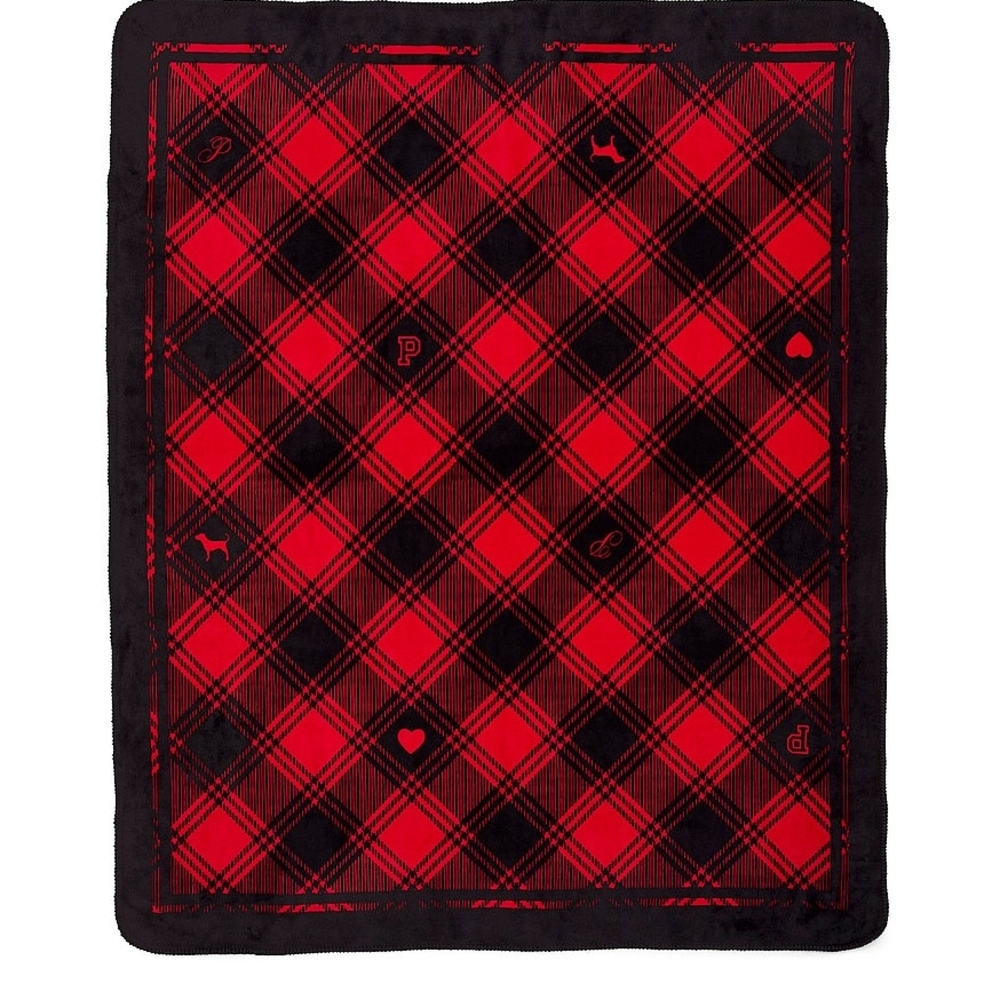 Victoria's Secret Red and Black Plaid Throw